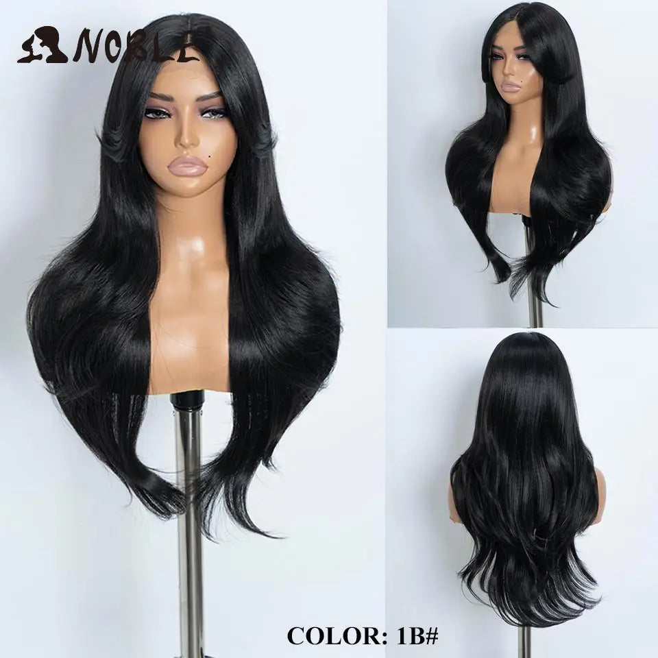 Noble Synthetic Lace Front Wig 26" Straight Ombre lace Wig  Cosplay White Wig Blonde Wigs For Women Lace Wig synthetic Lace Wig