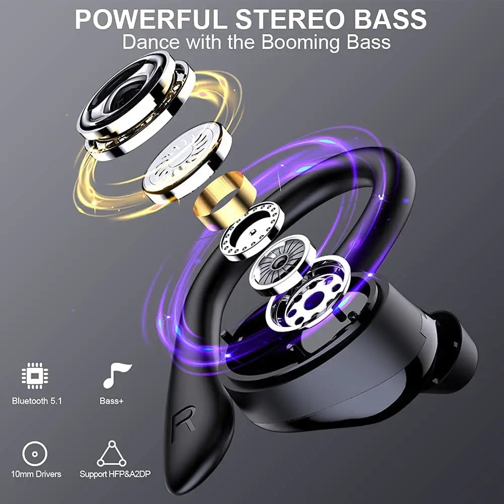 TWS Wireless Earphones Bluetooth-compatible 5.4 Headphones IPX7 Waterproof Earbuds LED Display HD Stereo Mic for Xiaomi iPhone