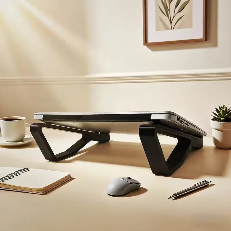 Ergonomic adjustable laptop stand with tilt and height adjustment - portable for MacBook, PC, minimalist design