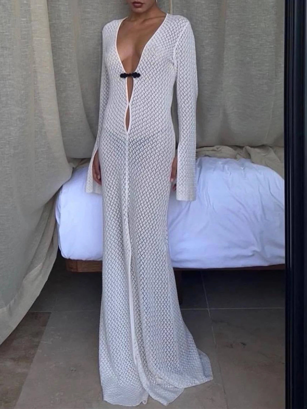 Sexy white maxi summer dress women casual evening dresses for woman see through beach vacation birthday party long dress vestido