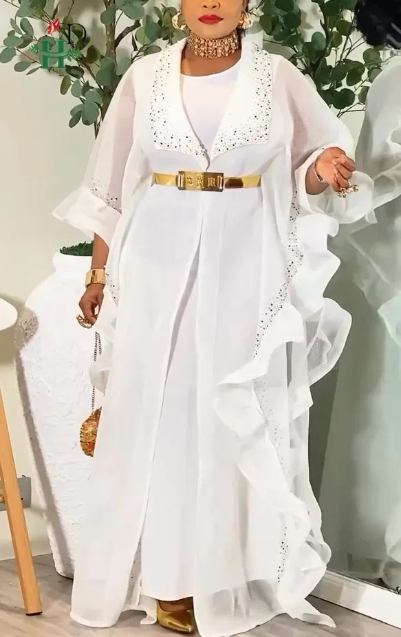 African dresses for woman Turkey dress Robe Africaine African clothing Musilm Boubou Africain femme 2026 New wears 2 piece set