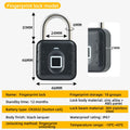 Smart Pad Lock Fingerprint Padlock Cabinet Lock Dormitory Anti-Theft Lock USB Rechargeable Security Keyless Lock Smart Padlock