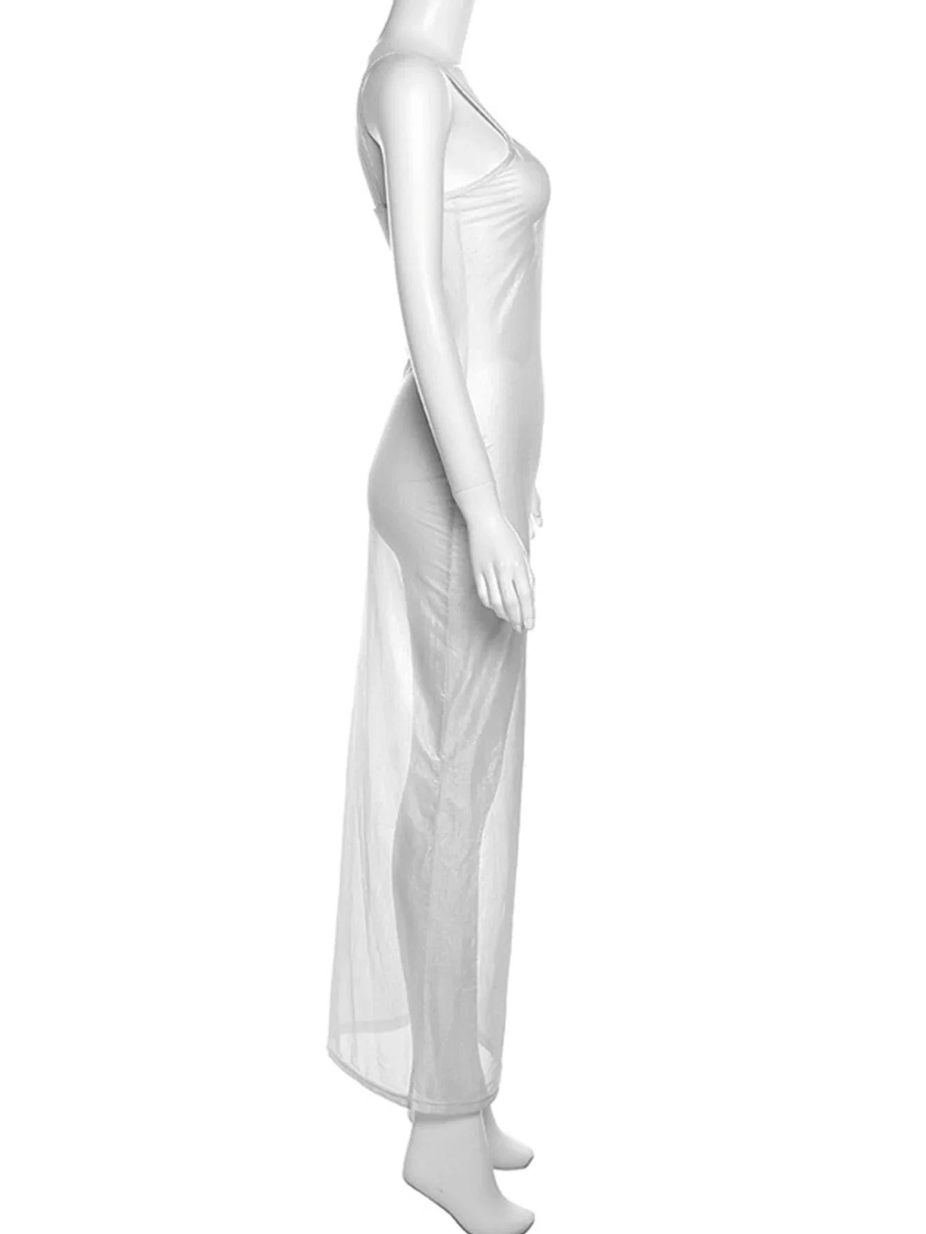 Sexy see through maxi slip summer dress women 2025 bodycon night club birthday party dress ladies long evening dresses vestidos