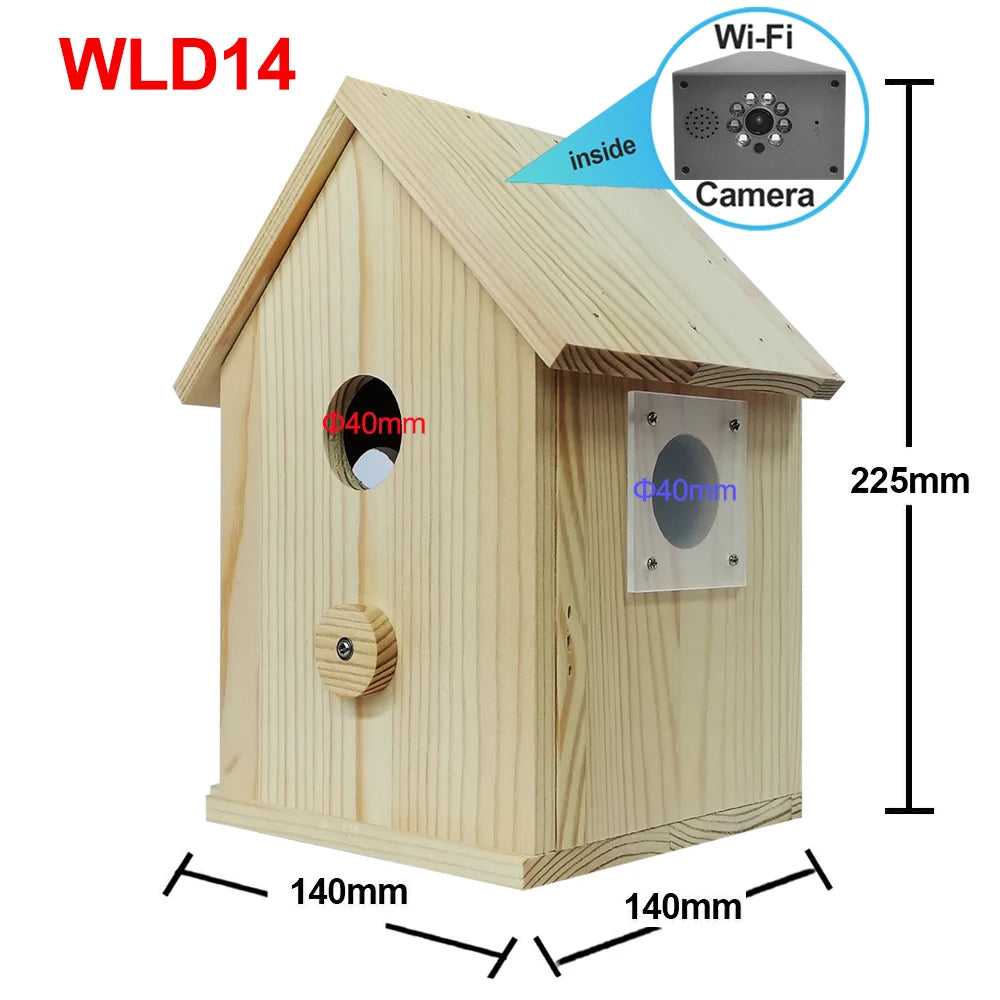 Smart Tuya Bird House 4MP HD WiFi Camera Wireless Birdbox with Night Vision Video Recording SD Card Playback Real Time DIY Gift