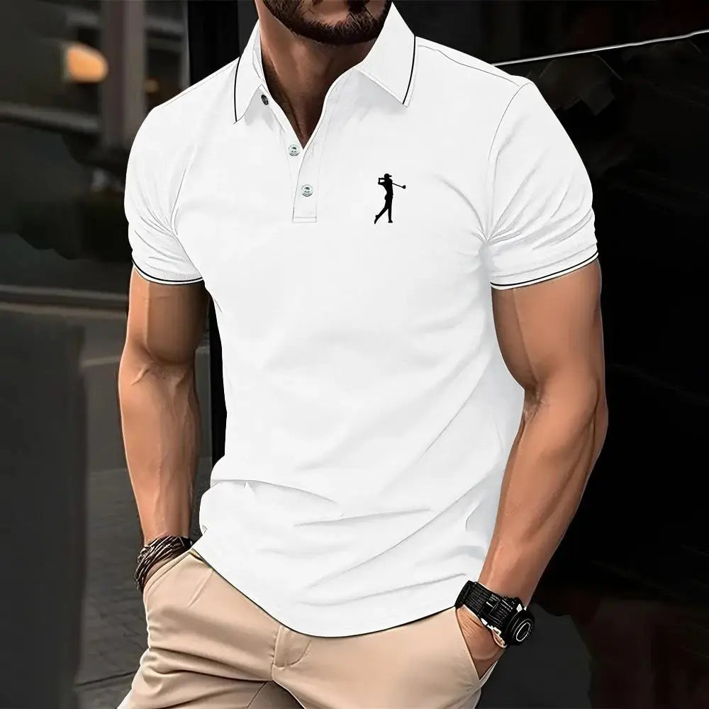 New men's Polo Shirt In Solid color, Classic men's Polo shirt, short-sleeved, high-quality Casual Business Polo shirt, Social Me