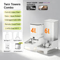 Smart Cat Feeder with 15CM Elevated Camera Tuya App Control for Busy Pet Owners FURPIPI Automatic Cats Dog Food Feeder Set