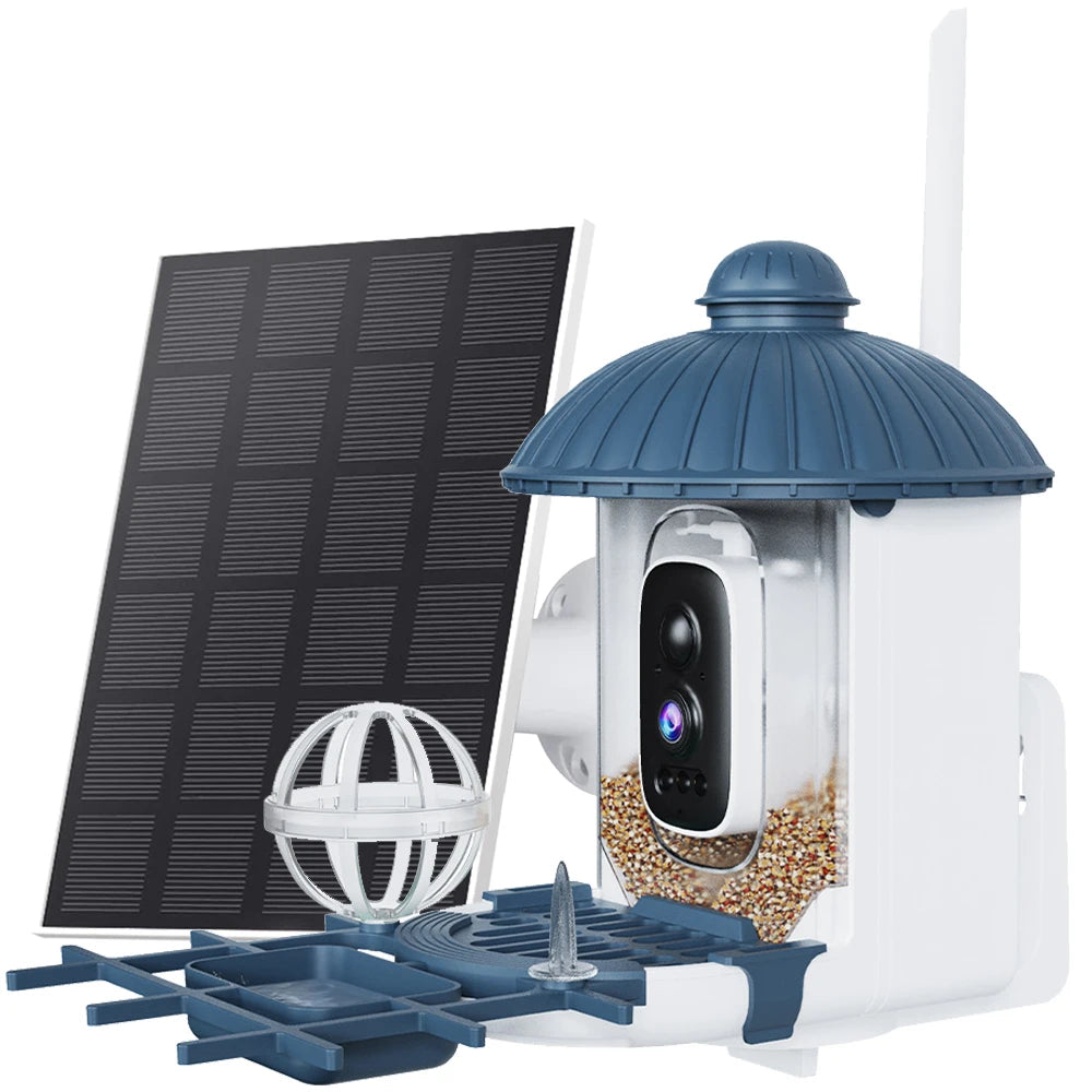 Smart Birds Feeder Camera 4MP 2K HD Solar Powered AI Motion BirdWatching Wireless WiFi Camera Wildlife Monitor Waterproof