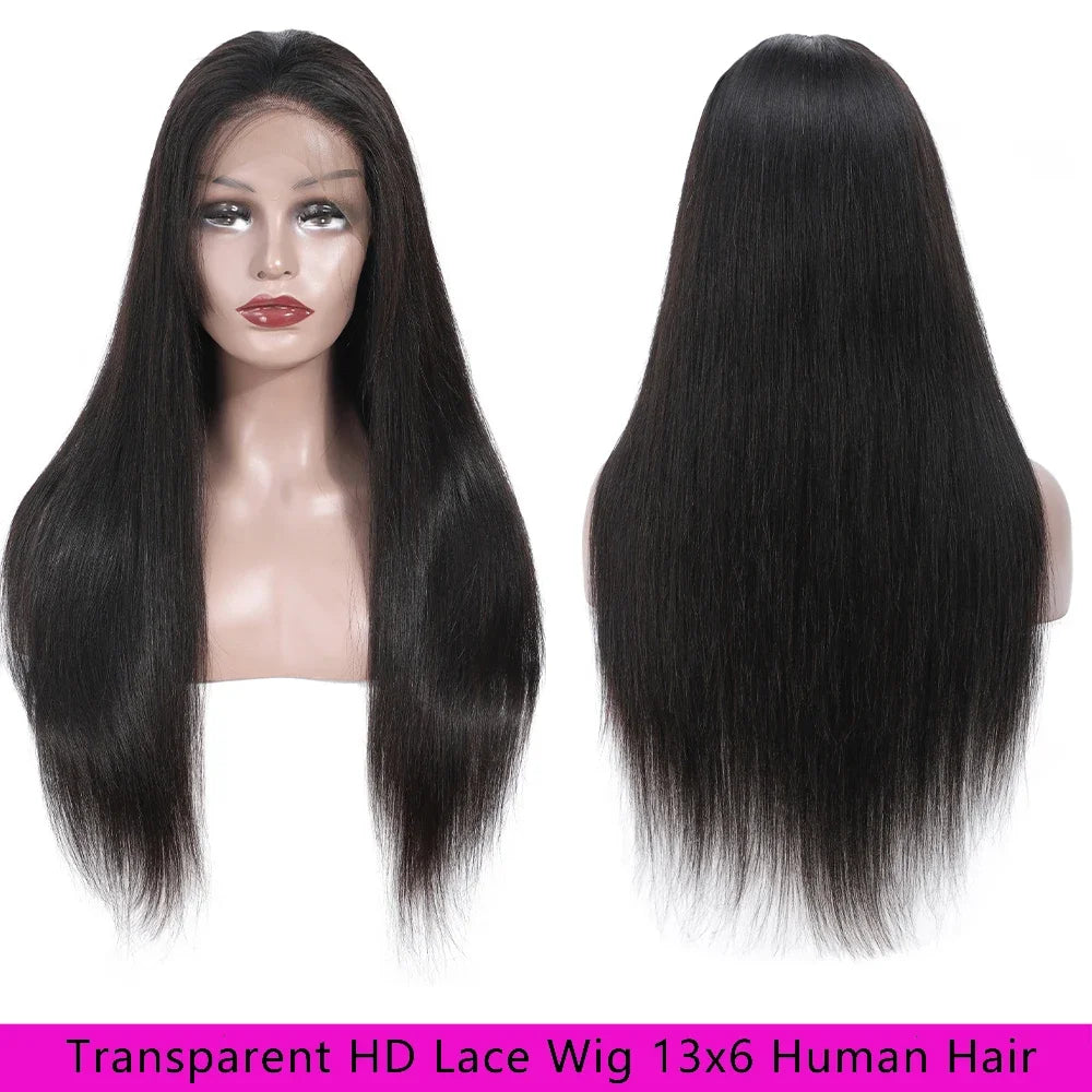 Lace Front  Hair Wigs  Straight Hair Wigs Transparent Brazilian Wigs  Hair For Women Pre Plucked