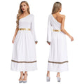 Women One Shoulder Ancient Greek Toga Robe Dress Halloween Party Roman Grecian Goddesses Princess Queen Nobility Cosplay Costume