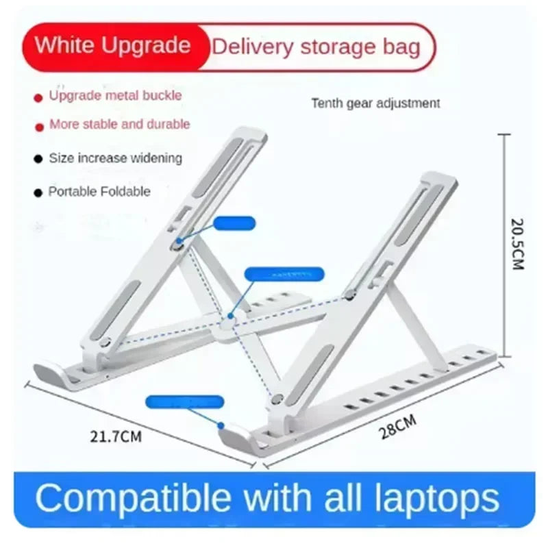 Foldable laptop stand, computer monitor stand, portable adjustable laptop stand