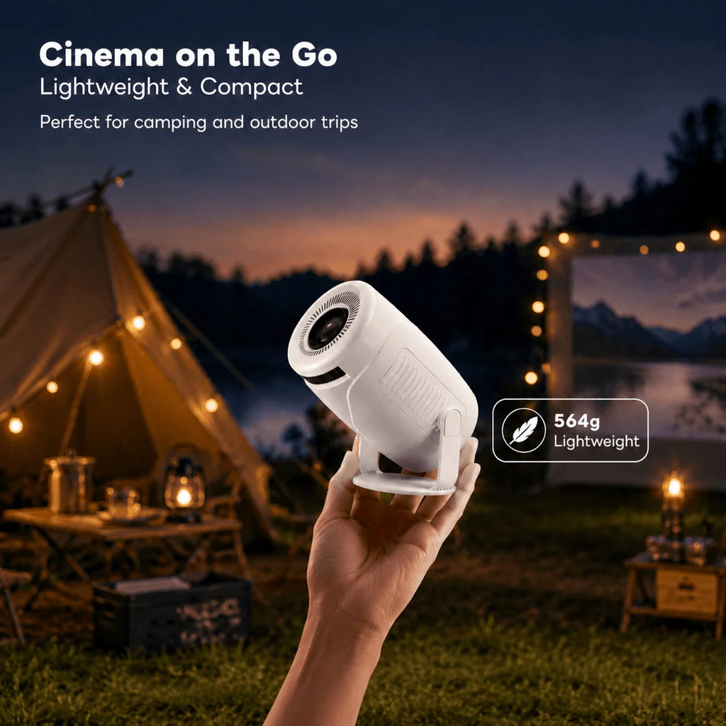 Mini Projector Android TV 11 WiFi 6 Bluetooth 5.2 720P Native 4K Supported 180 Rotation Portable Home Theater