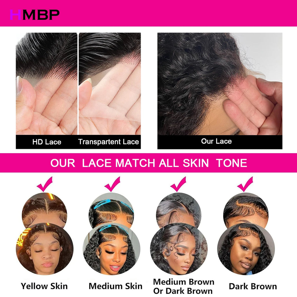 Glueless Lace Frontal Wigs Human Hair Ready To Go 99J Color Kinky Curly 450 Density 13x6/360 HD Lace Frontal Wig For Women HMBP