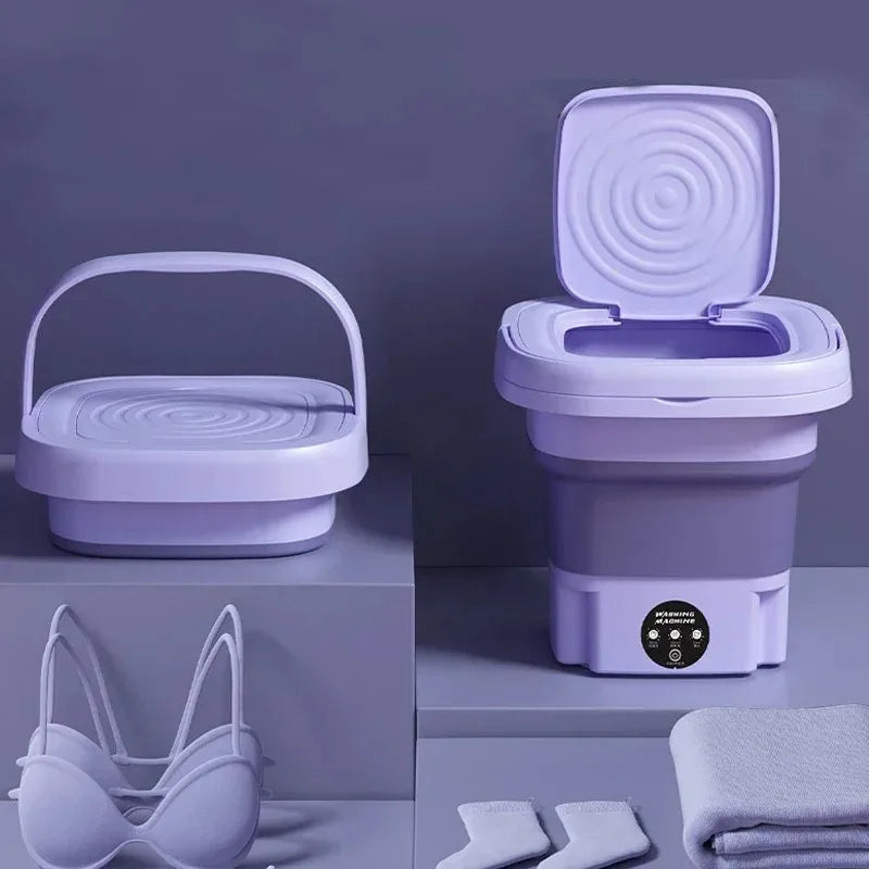 8L Portable Foldable Washing Machine Mini Laundry Washer Spin Dryer for Socks Underwear Panties Home Use