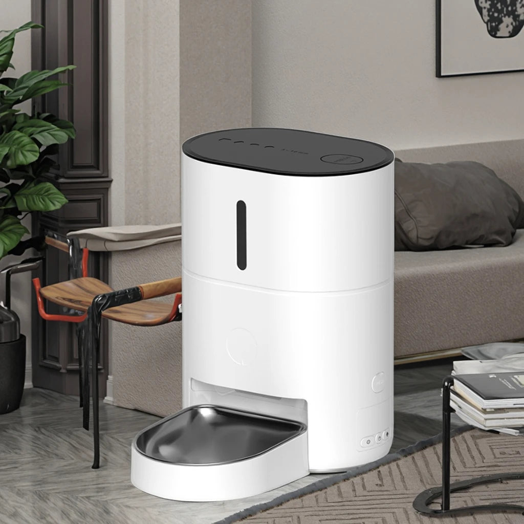 Smart WiFi Automatic Cat Feeder with Camera, Portable Video-Enabled Remote-Controlled Pet Feeder