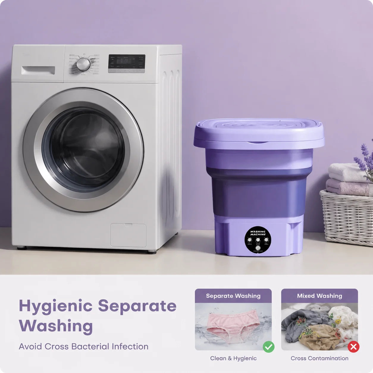 USFoldable Mini Washing Machine Portable Small Washer with Spin Dryer, Stock,Space Saving Compact Lau Underwear Lingerie Baby
