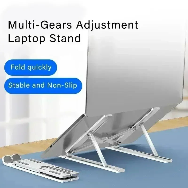 Foldable laptop stand, computer monitor stand, portable adjustable laptop stand