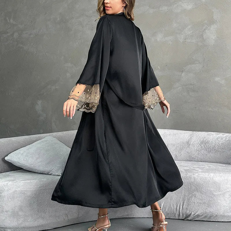 Fashion Temperament Robe Women's Clothing New Silk Satin Lounge Sleepwear Spring Summer Nightwear Home Bathrobe Wedding Dresses