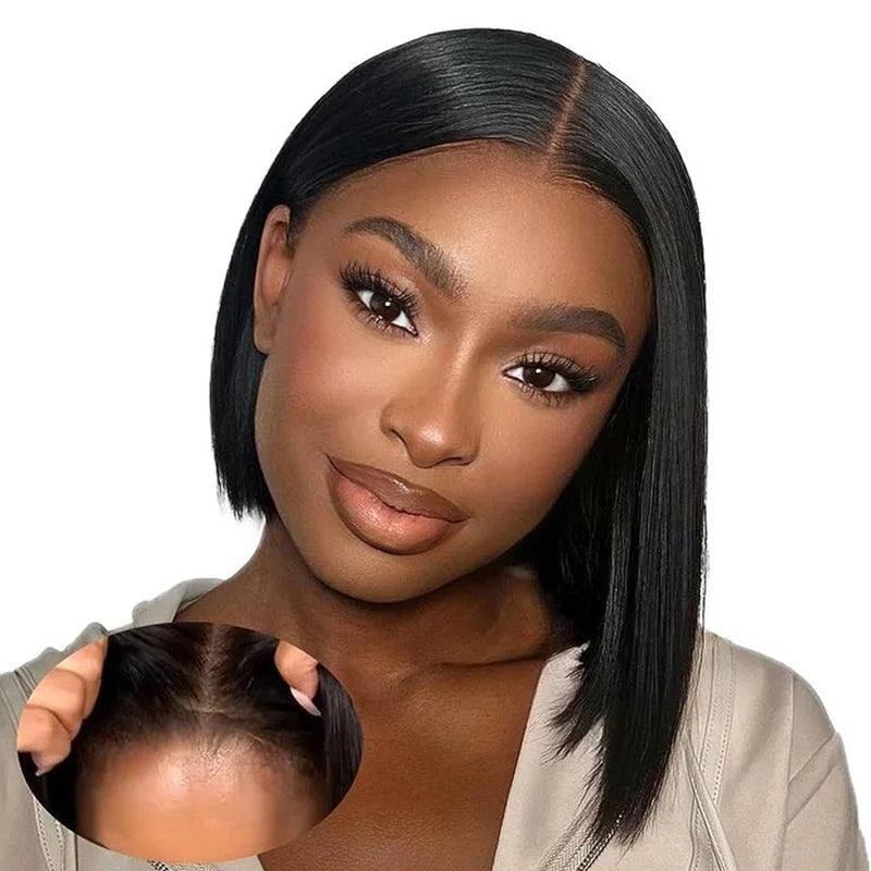 Wear and Go Glueless Wigs Human Hair PrePlucked Pre Cut 6x4 Straight Lace Closure Wigs Ready to Wear Wigs For Women 180 Density