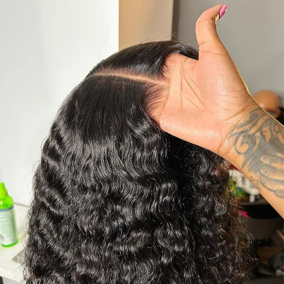 Glueless 5x5 Ready To Wear Deep Wave Hd Lace Clousure Wig Human Hair Pre Plucked 13x6 Hd Frontal Curly Brazilian Wigs For Women