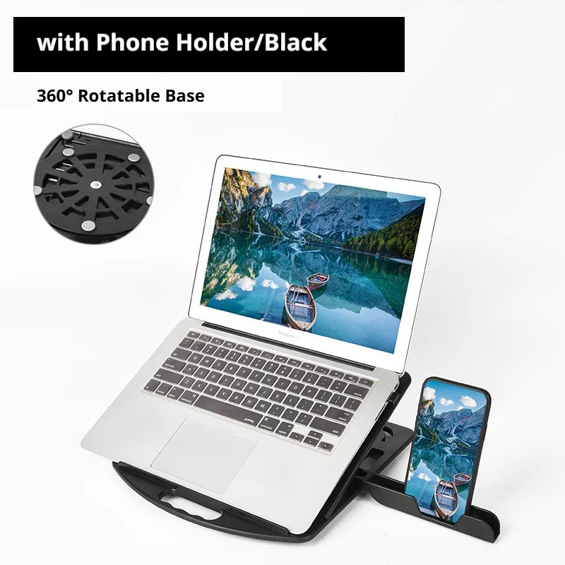 Collapsible and Adjustable Laptop Stand, Portable Ergonomic Laptop 360-Degree Rotating Object-holding Elevation Stand