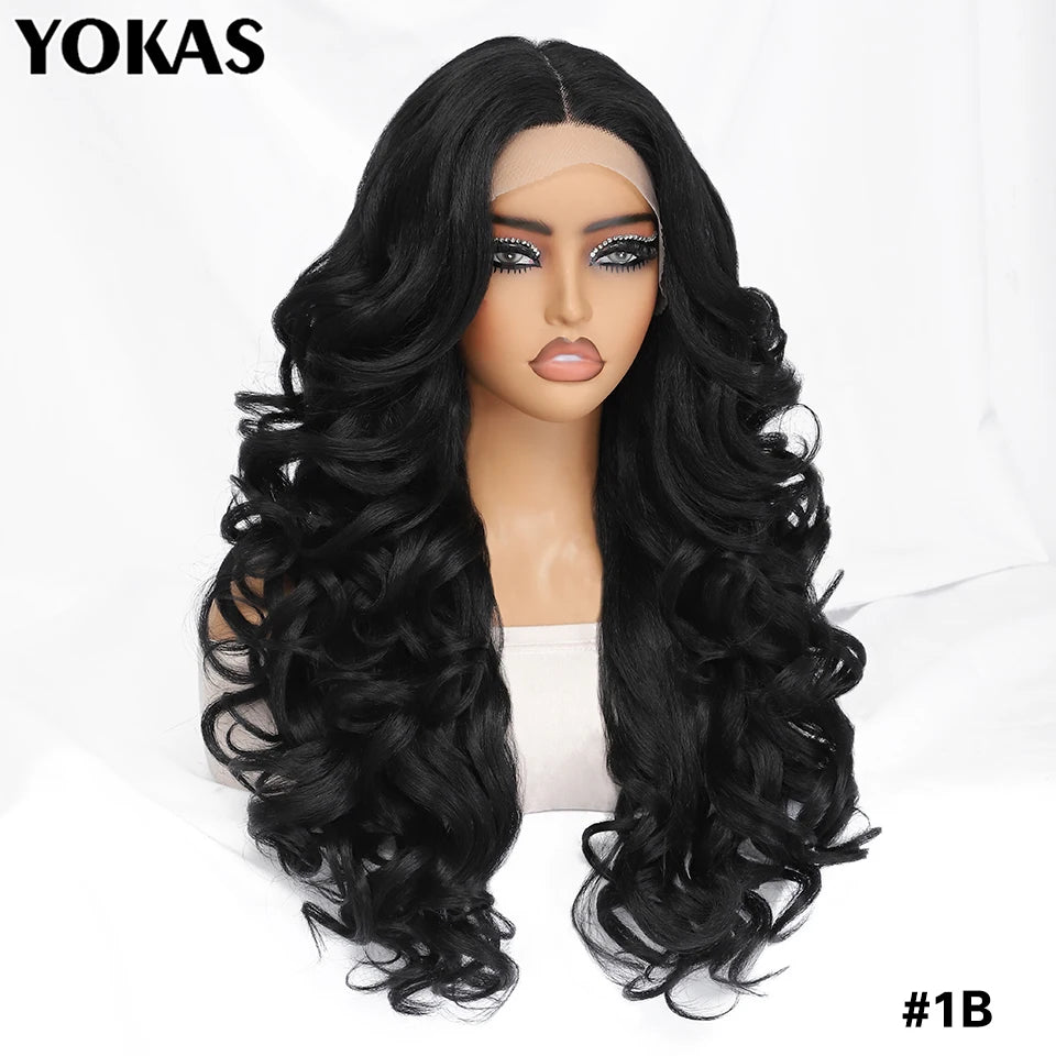 Lace Front Wigs Curly Latisha Synthetic High Quality Blonde Pink Blue Black White Red Brown Wig With Baby Hair For African Women