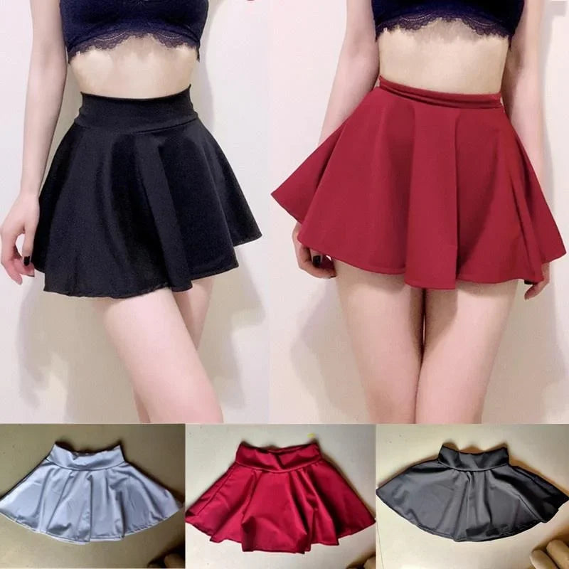 Bodycon High Wiast Wrap Pleated Skirt Sexy Dress  A-line Long Night Club Party Wear Casual Mini Skirts for Woman Black White