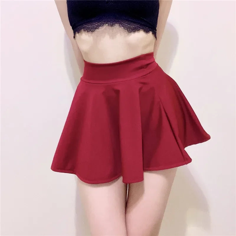 Bodycon High Wiast Wrap Pleated Skirt Sexy Dress  A-line Long Night Club Party Wear Casual Mini Skirts for Woman Black White