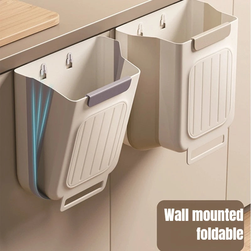 Foldable Hanging Trash  New Bin for Kitchen Thick Large Mouth Multi Functional Waste Bin Garbage Bin trash can foldable bin
