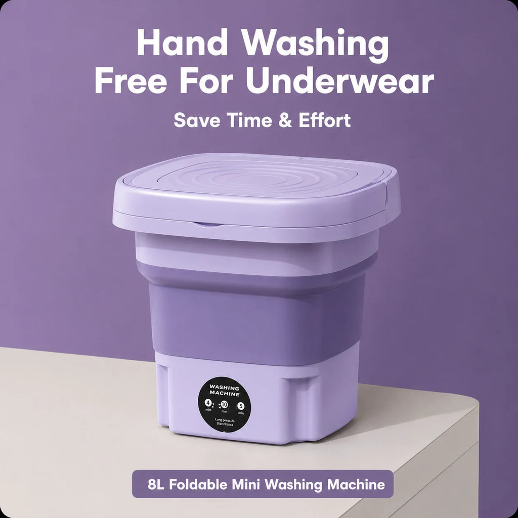 USFoldable Mini Washing Machine Portable Small Washer with Spin Dryer, Stock,Space Saving Compact Lau Underwear Lingerie Baby