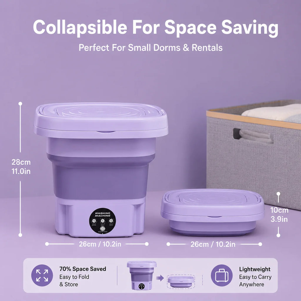 USFoldable Mini Washing Machine Portable Small Washer with Spin Dryer, Stock,Space Saving Compact Lau Underwear Lingerie Baby