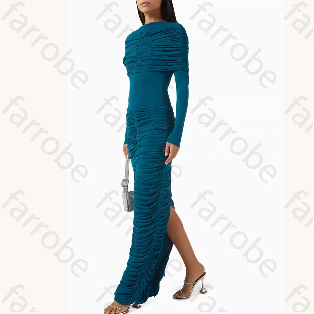 Customized Elegant Maxi Dress A-Line Evening Dresses Formal Long Sleeves Prom Gown Exquisite High Quality Party Gowns for Women