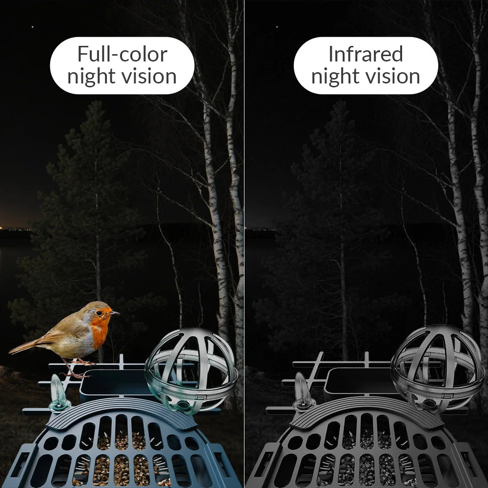 Smart Birds Feeder Camera 4MP 2K HD Solar Powered AI Motion BirdWatching Wireless WiFi Camera Wildlife Monitor Waterproof