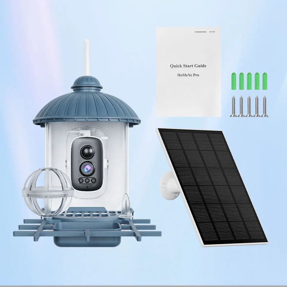 Smart Birds Feeder Camera 4MP 2K HD Solar Powered AI Motion BirdWatching Wireless WiFi Camera Wildlife Monitor Waterproof