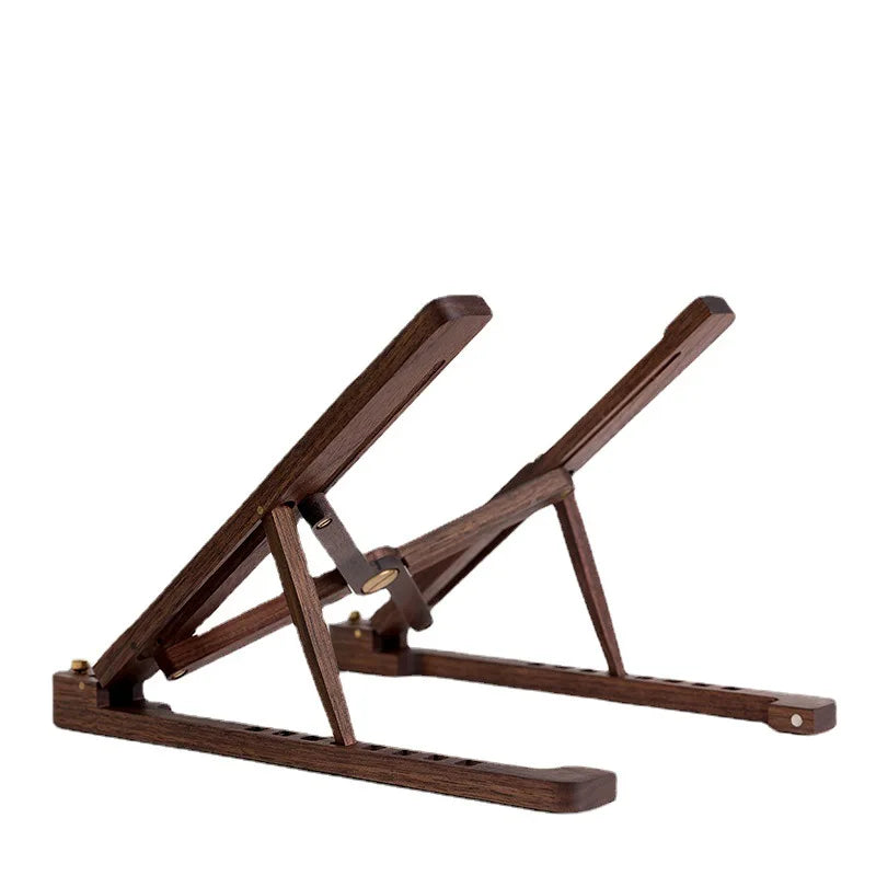 Portable Laptop Stand Wood Laptop Holder Riser Computer Tablet Stand 8 Angles Adjustable Foldable Desktop Cooling Base Holder