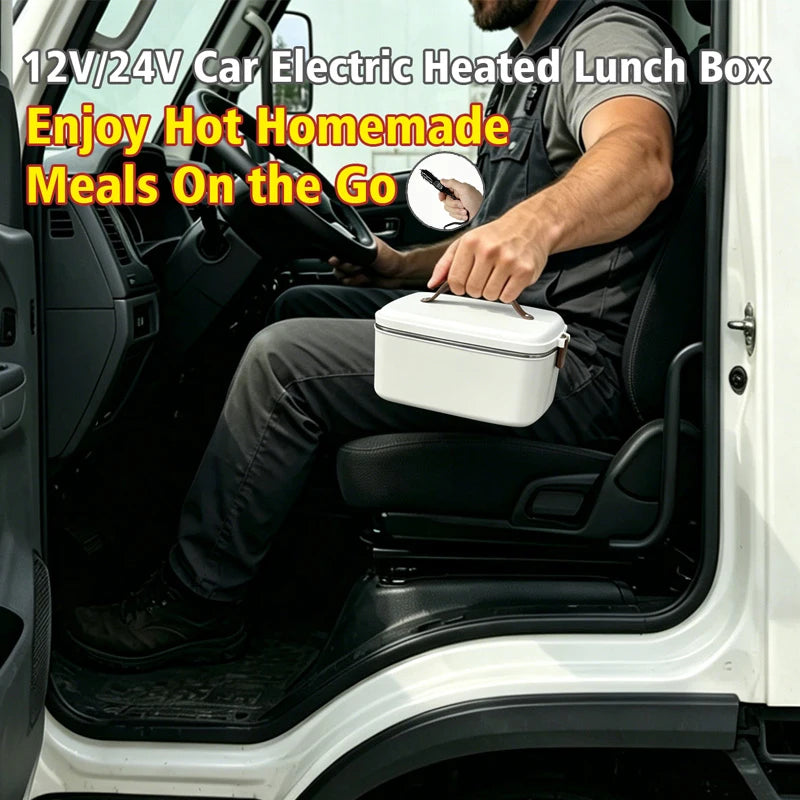 Car & Office Dual-use Electric Heating Lunch Box, Portable Insulated Bento Container