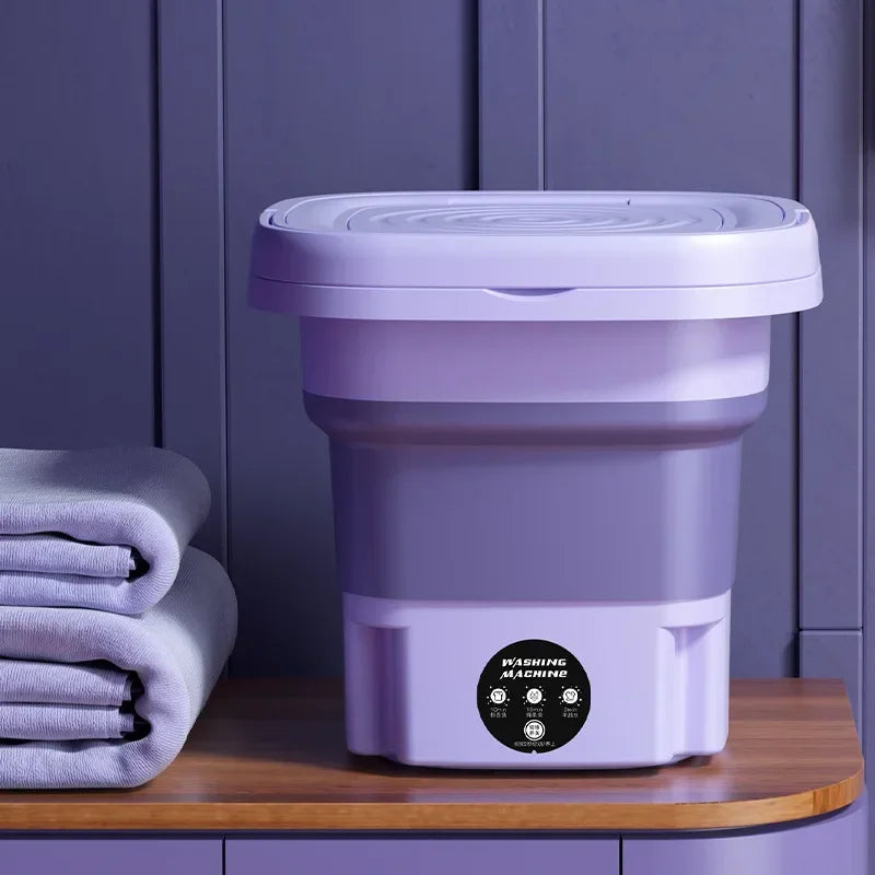 8L Portable Foldable Washing Machine Mini Laundry Washer Spin Dryer for Socks Underwear Panties Home Use