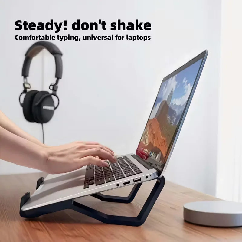 Ergonomic adjustable laptop stand with tilt and height adjustment - portable for MacBook, PC, minimalist design