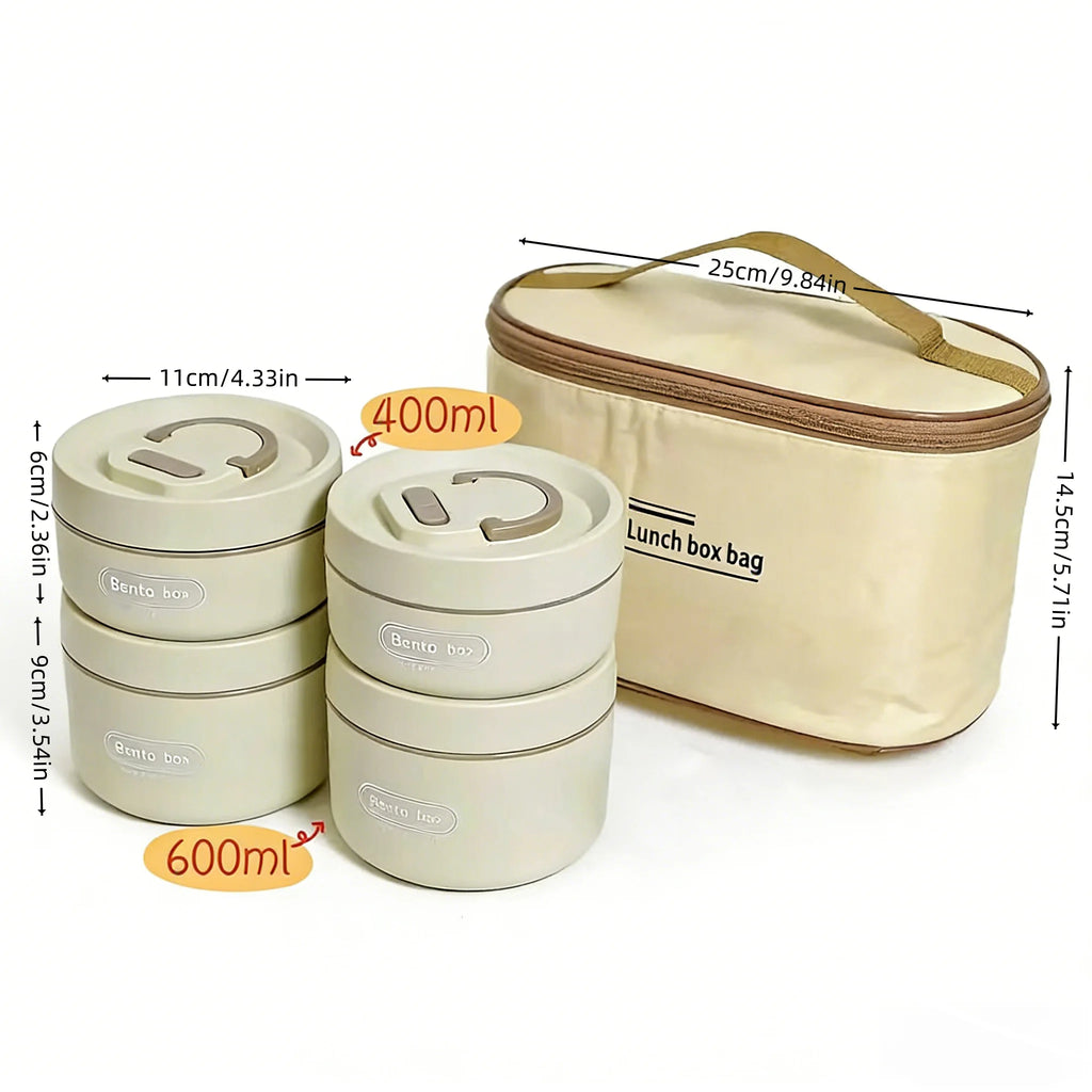 Lunch Box for Office Workers, Lunch Box with Lid, Leak-Proof, Portable Lunch Box, Fresh-Keeping Box, Microwaveable, Stainless Steel Insulated Lunch Box, Dormitory Canteen, Portable Lunch Box for Work