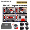Smartour 2024 New AHD 1080P 3D/2D 360 Degree HD Bird View System Camera Car Parking Surround View 4CH Video Recorder DVR Monitor