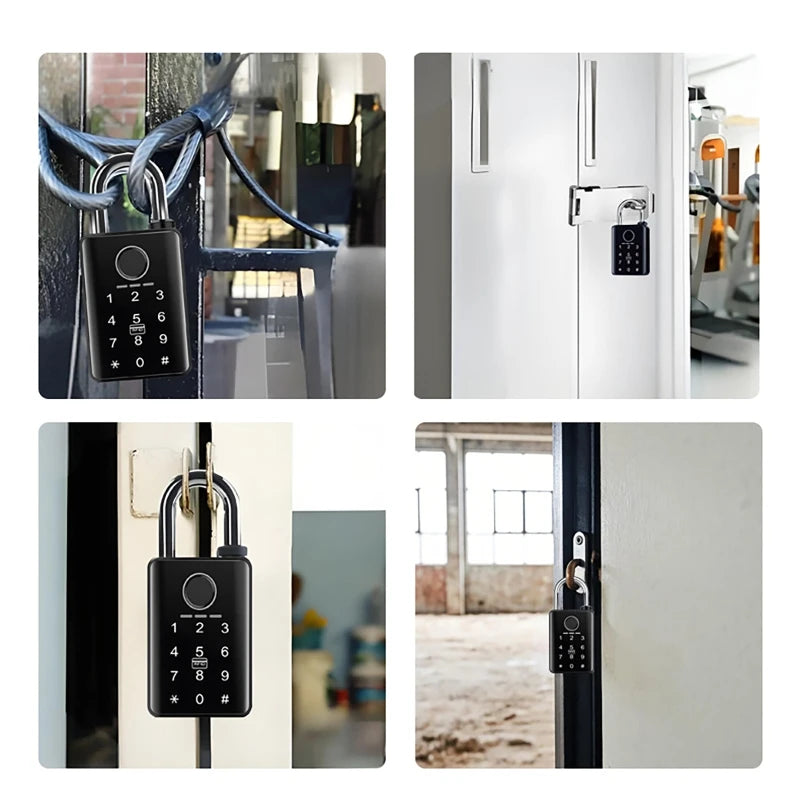 Bluetooth Waterproof Smart Padlock Fingerprint and Combination Lock Electronic Lock for Doors Windows Lockers and Luggage