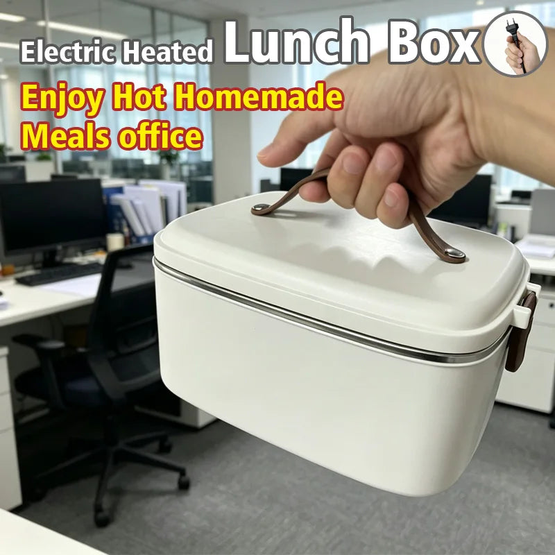 Car & Office Dual-use Electric Heating Lunch Box, Portable Insulated Bento Container