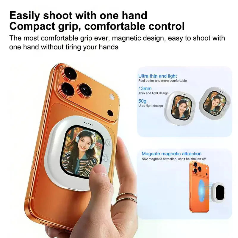 Mini Wireless Magnetic Phone Screen Projector Mobile Phone Rear Camera Selfie Video Camera For Vlog Live Selfie Screen