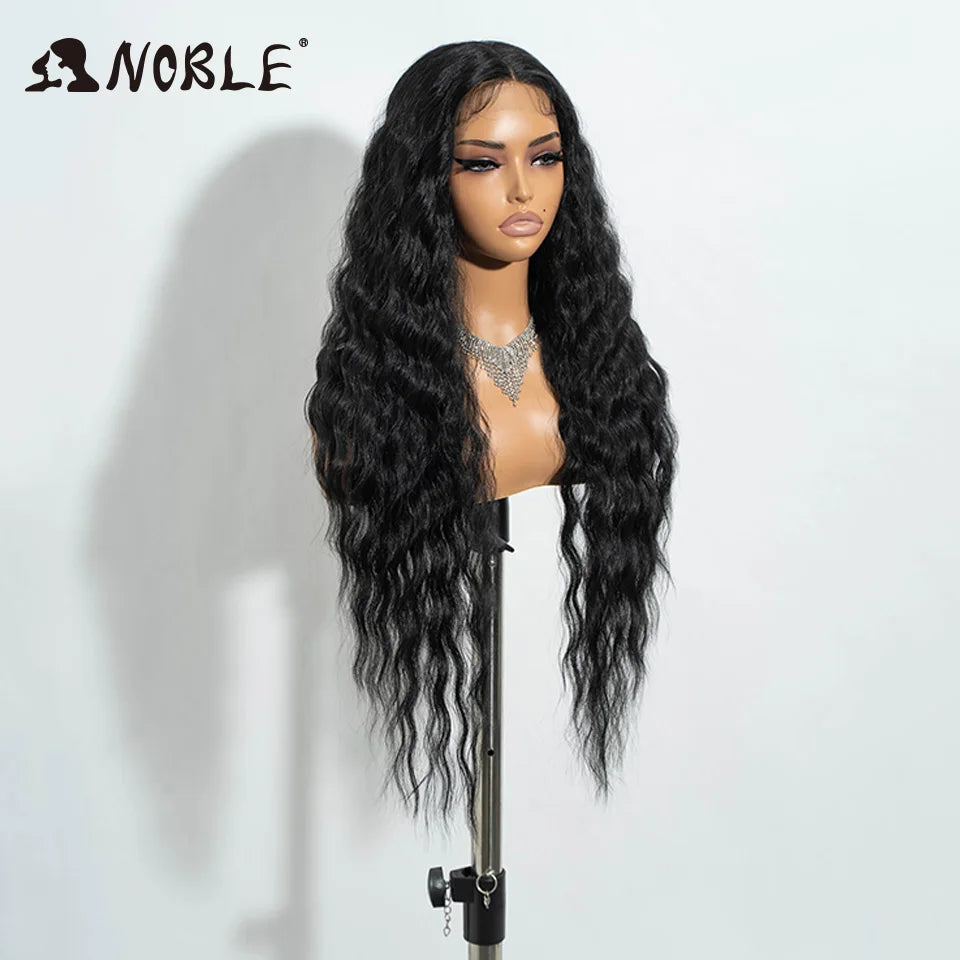 Noble Synthetic Lace Front Wig 30Inch Long Wavy Lace Wig Cosplay Ombre Blonde Wig Synthetic Lace Wig Wigs For Women Lace Wig