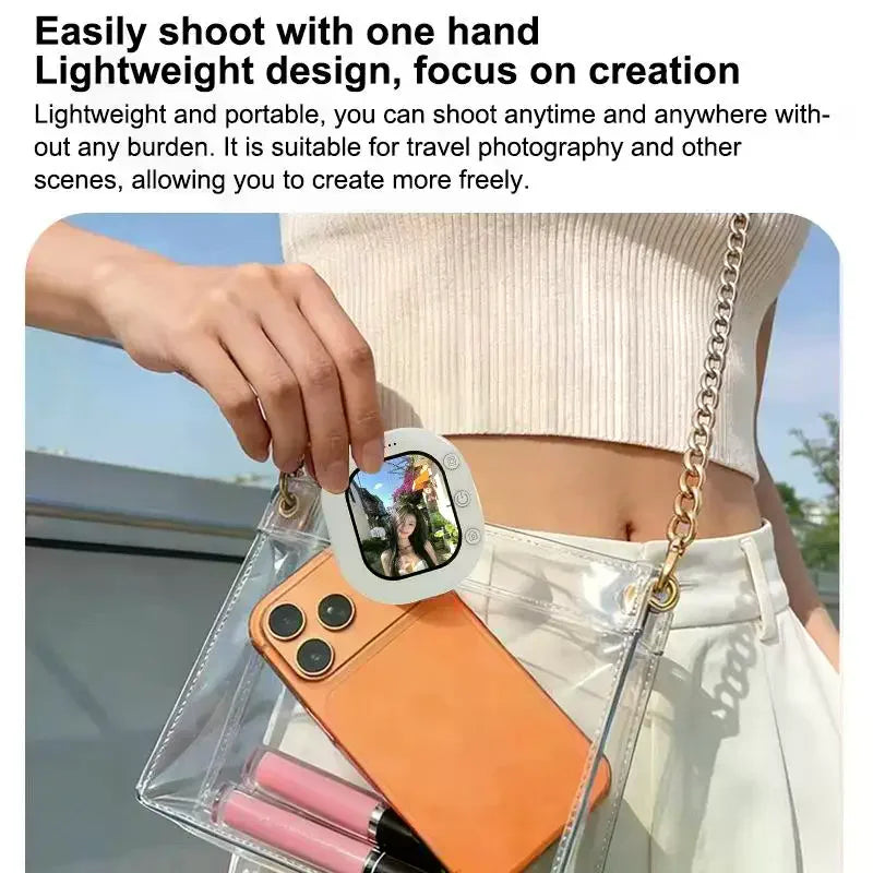Mini Wireless Magnetic Phone Screen Projector Mobile Phone Rear Camera Selfie Video Camera For Vlog Live Selfie Screen