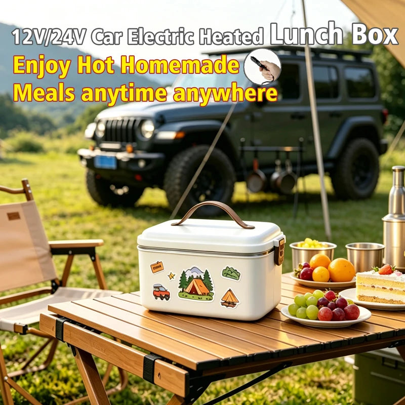Car & Office Dual-use Electric Heating Lunch Box, Portable Insulated Bento Container