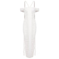 Bodycon Black Dress Elegant Braid Evening Gown for Women Off Shoulder Ruched White Long Dresses Slimming 2025 New Party Vestdio