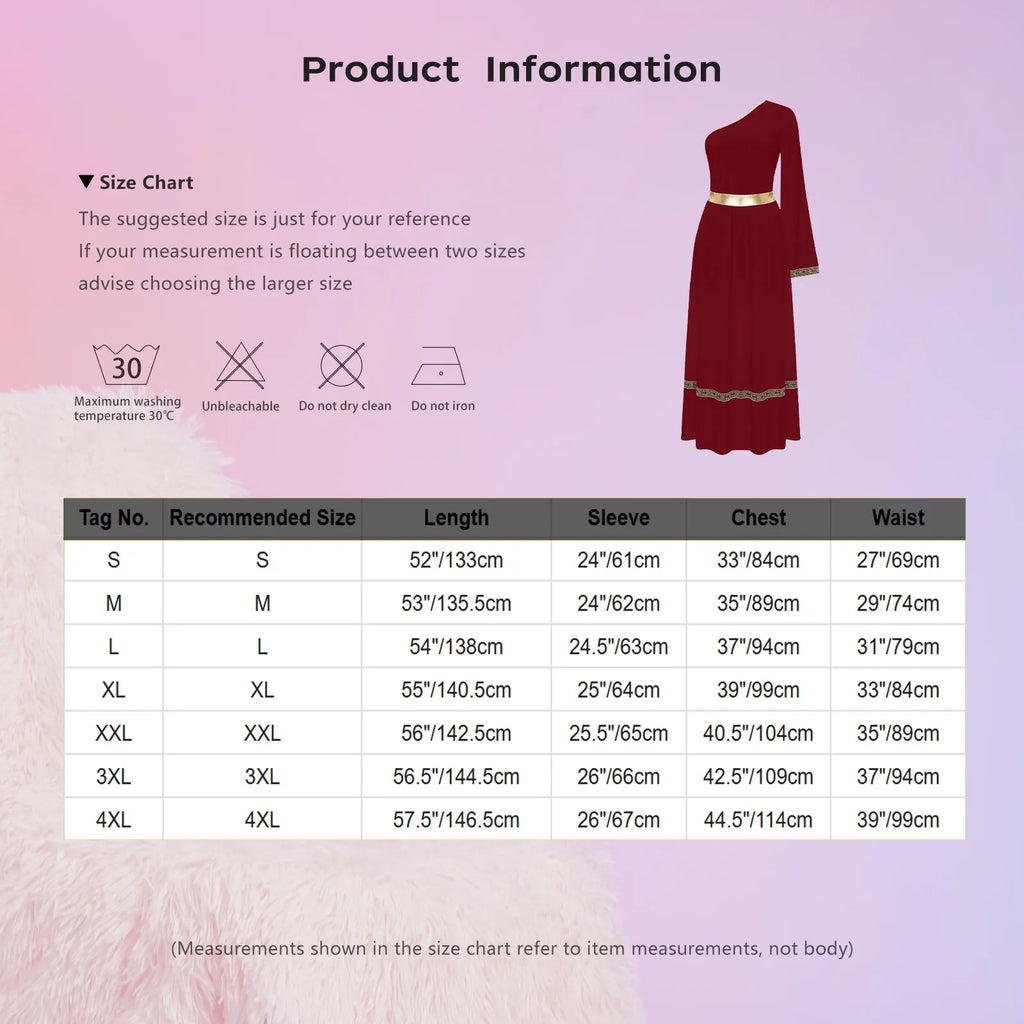 Women One Shoulder Ancient Greek Toga Robe Dress Halloween Party Roman Grecian Goddesses Princess Queen Nobility Cosplay Costume
