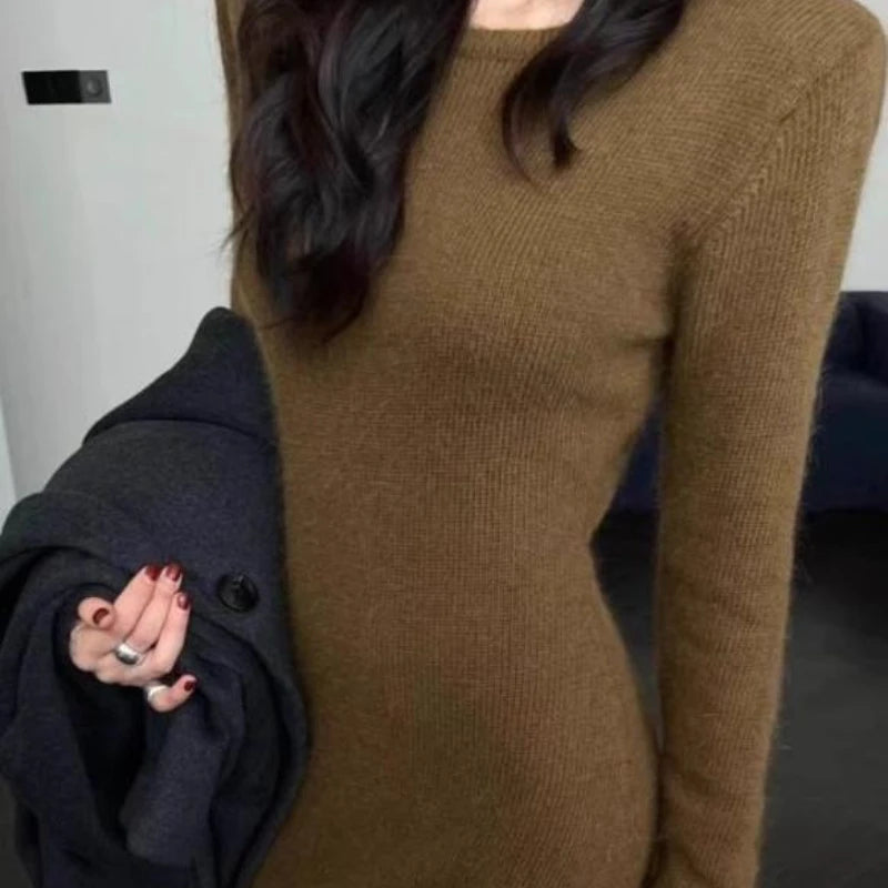 Knitted Sweater Dress for Women, Autumn and Winter, Slim Fit, To Be Worn As An Inner Layer with A Coat, Short Skirt Dress