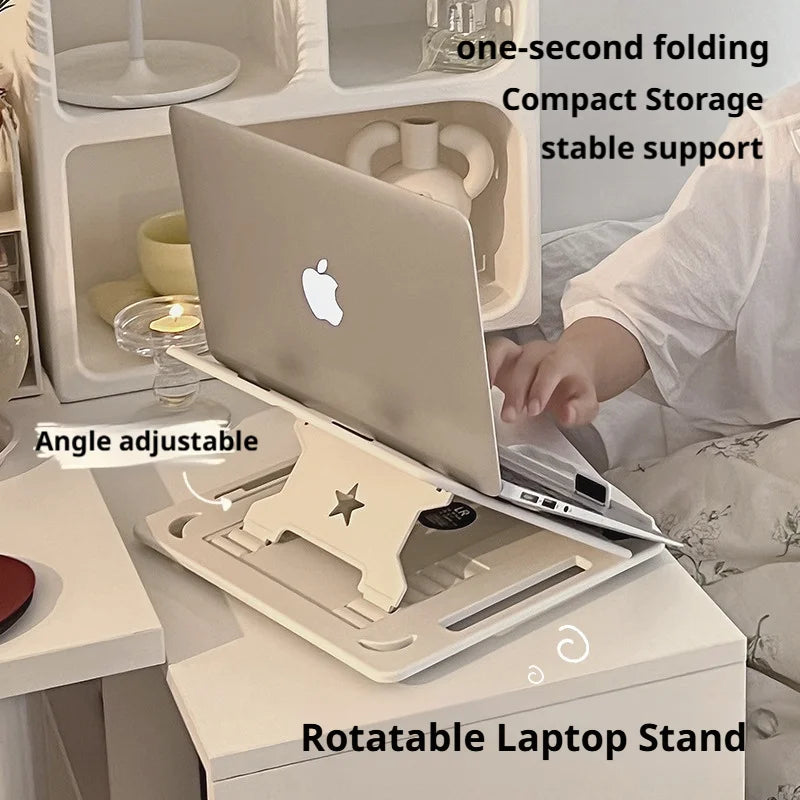 Collapsible and Adjustable Laptop Stand, Portable Ergonomic Laptop 360-Degree Rotating Object-holding Elevation Stand
