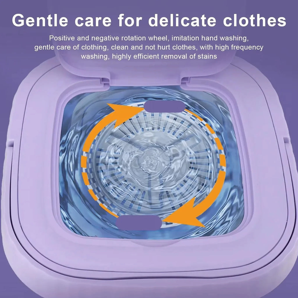 Portable Foldable Mini Washing Machine 8L Spin Dryer Multifunctional Small Washer for Underwear Socks Lingerie Home Use EU